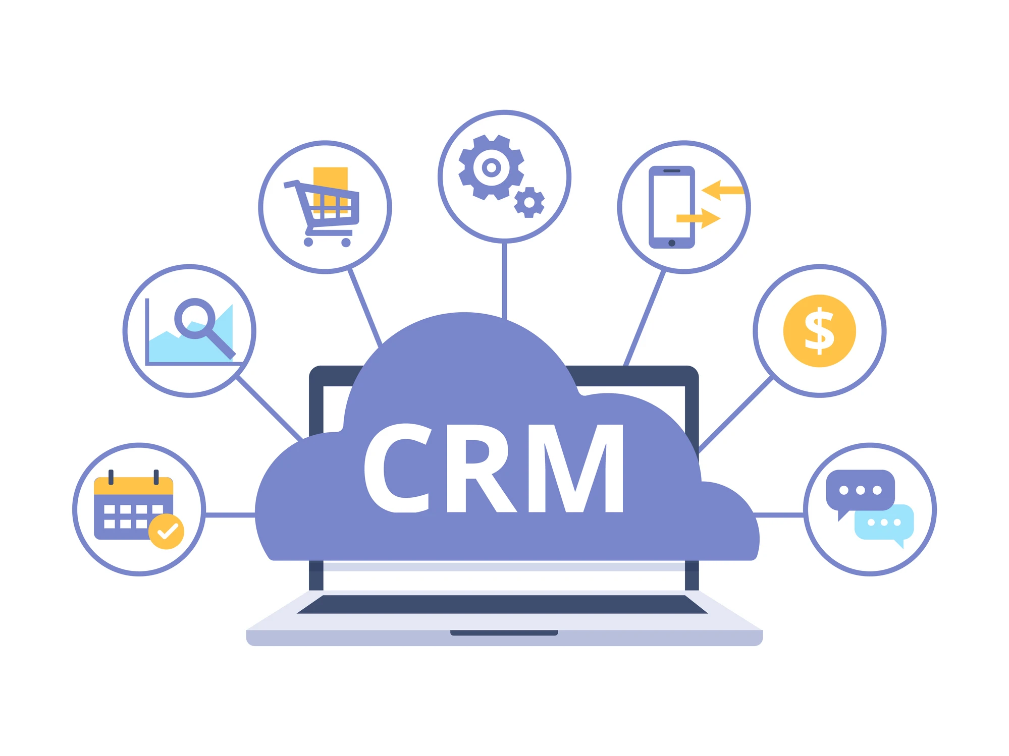 Illustration de système CRM personnalisé
